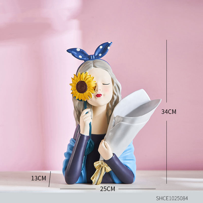 Girl Figurine Resin Sculpture Abstract Art Room