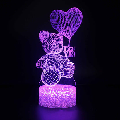 Love Bear Series 3D Light Creative Night Light LED Visual Light