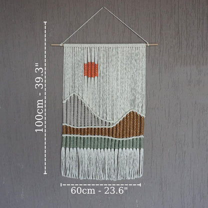 Hand Woven Tapestry Landscape Fringe Home Decor