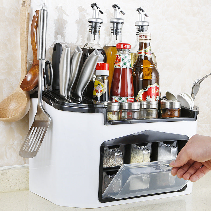 Multifunctional Floor Condiment Storage