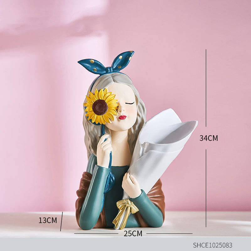 Girl Figurine Resin Sculpture Abstract Art Room